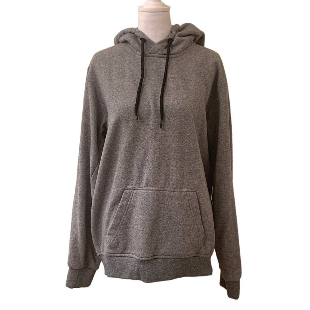Six Lincoln New York Gray Pullover Hooded Sweatshirt with Front Pocket, Large